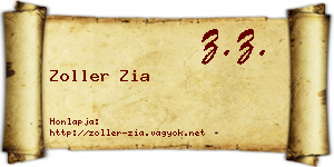 Zoller Zia névjegykártya